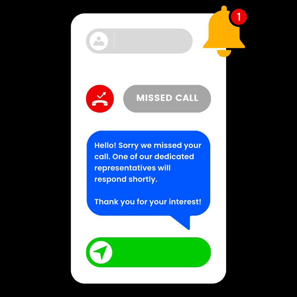 Missed Call text back featured vector image